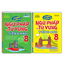 Sách - Combo Luyện chuyên sâu ngữ pháp và từ vựng tiếng anh lớp 8 tập 1+2