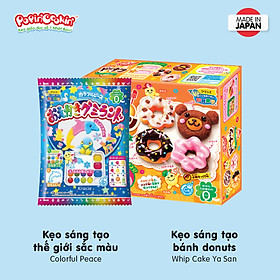 Combo 2 hộp kẹo Popin Cookin đồ chơi ăn được gồm Thế Giới Sắc Màu + Sushi