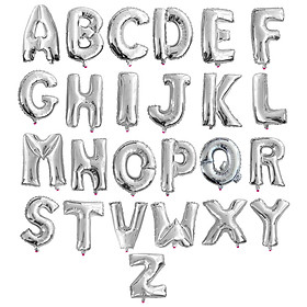Bong bóng chữ cái a-z trang trí tiệc màu bạc