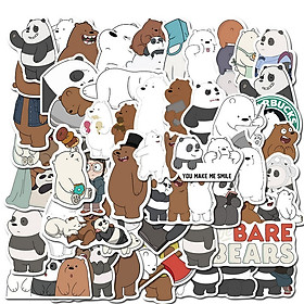 Sticker 50 miếng hình treo tường 3 chú gấu We bare bears - Sticker ...