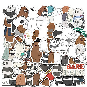 Lịch sử giá Sticker 50 miếng hình dán 3 chú gấu We bare bears cập ...