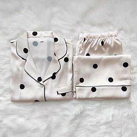 Bộ Ngủ Pyjama Nữ - Bộ Mặc Nhà Chất Lụa Satin Cao Cấp Hàng Chuẩn Form Đẹp Set 3 Món Cả Bịt Mắt