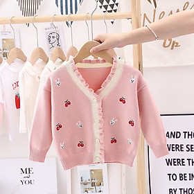 Áo khoác len cardigan bé gái cao cấp, chất len dày dặn mềm mịn, giữ ấm tốt, dáng thời trang | MA22