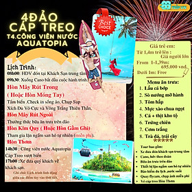 T4: TOUR CANO 4 ĐẢO CÁP TREO HÒN THƠM CÔNG VIÊN NƯỚC AQUATOPIA - PHÚ QUÔC