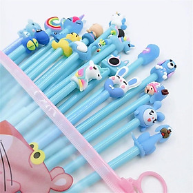 Bút nước hoạt hình dễ thương màu xanh viết gel mực đen 0.5mm_giao ngẫu nhiên_T03