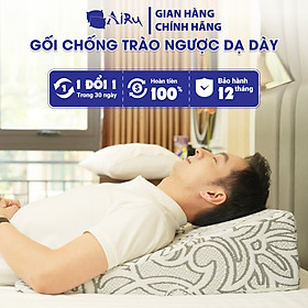 Gối chống trào ngược dạ dày người lớn AIRU kích thước 65x60x18cm- chống trào ngược, ợ chua, ợ hơi, khó thở, ngáy, viêm họng mãn tính