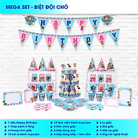 Bộ phụ kiện trang trí sinh nhật, tiệc Mega set theo chủ đề cho bé trai, bé gái nhiều họa tiết - BOBABO