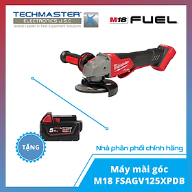 Máy mài góc Milwaukee M18 FSAGV125XPDB-0X0 + TẶNG PIN 18V 5.0Ah-M18B5 (Hàng chính hãng Bảo hành 12 tháng)