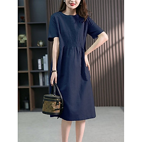 Đầm đũi suông nữ cổ tròn ngắn tay, thiết kế đơn giản trẻ trung Haint Boutique Da195