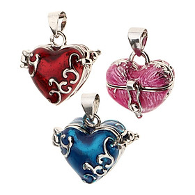 Heart Enamel Openable Cremation Keepsake Urn Pendant Fit Necklace 3 Colors