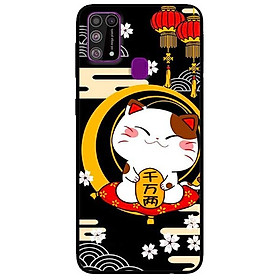 Ốp lưng dành cho Samsung Galaxy M31 mẫu Mèo Nền Đen