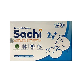 Khăn lau hạ sốt 0M+ & 3 tháng+ SACHI - Giúp hạ nhiệt, giảm sốt, ngăn ngừa co giật