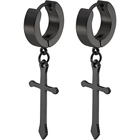 Bộ 2 bông tai thánh giá Winwinshop88 BT283 - Đen (2.4 cm)