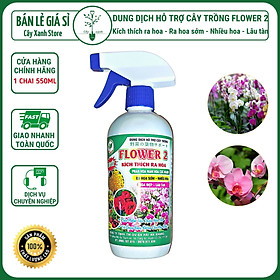 Mua Dung dịch FLOWER 2 - Chai xịt 550ml Phun trực tiếp không cần pha - Kích ra hoa sớm  nhiều hoa lâu tàn - Cây Xanh Store