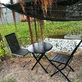 Mua Bàn tròn xếp mặt gỗ chân thép