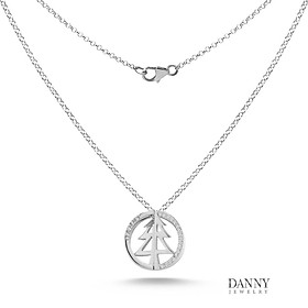 Mặt Dây Danny Jewelry Bạc 925 Xi Rhodium Hình Cây Thông Noel Tròn MD017