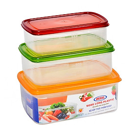 Mua BỘ 3 HỘP NHỰA PP AN TOÀN DÙNG CHỨA ĐỰNG THỰC PHẨM DUNG TÍCH 2000ML 1300ML 830ML
