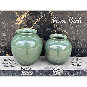 Mua Bình Hoa Lọ Hoa Dáng Vò Thấp Men Kính Bóng Gốm Sứ Bát Tràng