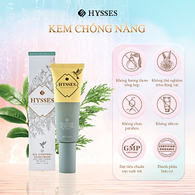 Kem Chống Nắng Cao Cấp Hysses Oil Control (SPF40/PA++) Kiểm Soát Bóng Nhờn, Điều Tiết Dầu, Bảo Vệ Da Trước Tia UVA/UVB Với Tinh Dầu Tràm Trà - Gỗ Hinoki Hữu Cơ Tự Nhiên