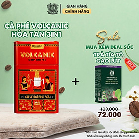 Cà phê phin giấy Mohodo Volcanic Coffee nghuyên chất từ hạt cà phê Arabica và Robusta cao cấp 100g - Hộp sắt