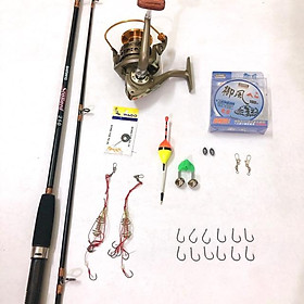 BỘ CẦN CÂU 2 KHÚC + máy LC 7000. cần câu shimano 2 khúc