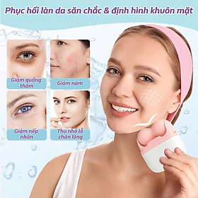 Máy Massage Mặt Làm Đẹp Da Lạnh ICE Giúp Nâng Cơ Mặt, Rửa Sạch Sâu, Tăng Cường Hấp Thụ Tinh Chất Dưỡng Da Kèm Massage Mắt Loại Quầng Thâm Tạo Nét V-Line Cho Mặt - Giao Màu Ngẫu Nhiên