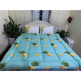 Mua Tấm làm mềm đệm topper home collection loại đẹp - Họa tiết quả dứa- Tặng kèm 1 móc khóa Houston