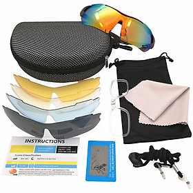 COMBO kính mát chống UV có 5 len và phụ kiện, kính râm thời trang đi phượt xe máy ô tô xe đạp đi biển dã ngoại câu cá ngoài trời