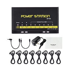 Guitar Pedal Power Supply 8 DC Outputs for 9V / 12V / 18V Effect Pedal Boards Power Station Box