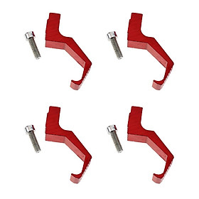 4 Pieces Helmet Holder Hook Hat Wall Mount Display Rack Hanger Red