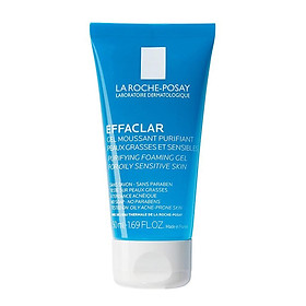 Gel rửa mặt tạo bọt làm sạch & giảm nhờn cho da dầu nhạy cảm La Roche-Posay Effaclar Purifying Foaming Gel (50ml)