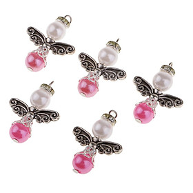 5pcs Pearl Polymer Clay Fairy Charms Pendants for Jewelry Making DIY