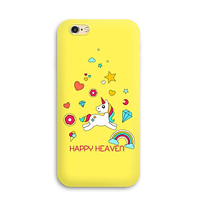 Ốp lưng dẻo cho điện thoại Iphone 6 / 6S - 0551 HAPPY03 - Họa tiết in nổi - Màu Vàng - Hàng Chính Hãng