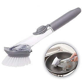 Mua Chổi cọ rửa xịt nước đa năng có cán  bàn chải chà nồi chảo cọ rửa chén bát tay cầm dài (tặng kèm đầu rửa bát)