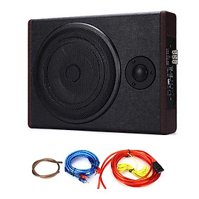 8-inch Car Stereo Refitting Ultrathin Subwoofer High Power 12.0V Wood Leather Stereo With High Pitches 600W Subwoofer