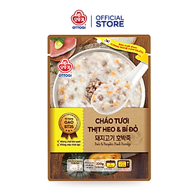 Cháo tươi thịt heo và bí đỏ Ottogi 220g