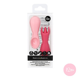 Bộ thìa nĩa tập ăn silicon cho bé Palm Grasp Marcus & Marcus, từ 12 tháng