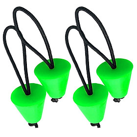 4 Pieces Green Rubber Universal Kayak Canoe Inflatable Boat Raft Scupper  Drain Holes Stopper Bungs Accessories