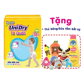 Tã quần UniDry G1 XL48 tặng 1 thú bông bất kỳ hoặc 1 sữa tắm Wesser 200ml
