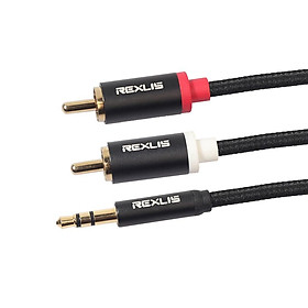 Stereo Audio   Cord 3.5mm to 2 RCA  Splitter Cable 100cm