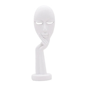 Thinker Sculpture Figurine Home Statue Modern Bookcase Decor Style1 White