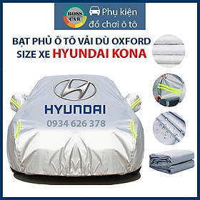 Bạt phủ xe ô tô Hyundai Kona 3 lớp tráng bạc thông minh, chất liệu vải dù oxford cao cấp, áo chùm bảo vệ xe 4,5,7 chỗ