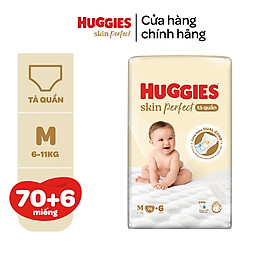 Tã/ Bỉm Quần Huggies Skin Perfect M/L/XL/XXL Super Jumbo Với 2 Vùng Thấm Giảm Kích Ứng Da