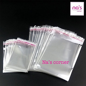 Mua 100 cái Túi kiếng trong dán keo Túi bóng kính nilon opp không miếng treo