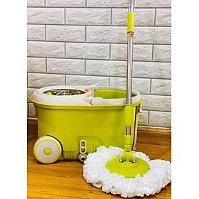 Hình ảnh Bộ Lau Nhà Xoay Tay 360 độ Lồng Vắt Bằng Inox Cao Cấp Mop L003 (cam kết hàng chuẩn, y hình)