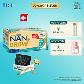 Thùng 24 hộp Sữa pha sẵn Nestlé NANGROW sữa mát công thức từ Thụy Sĩ 6 lốc x (4 hộp x 180ml) - (Bé từ 1 tuổi) Tặng Bảng viết LCD Kalpen