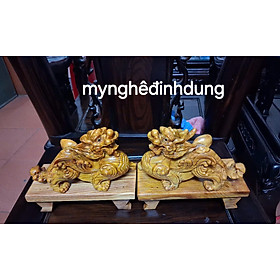 Mua Cặp tỳ hưu phong thủy bằng gỗ huyết long mọng dầu kt 20x12x9cm + cả chân đế cao tổng  17cm