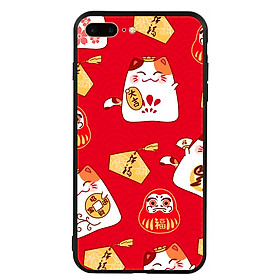 Ốp Lưng Viền TPU cho điện thoại Iphone 7 Plus/8 Plus - Mèo May Mắn 05