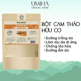 Bột Cam Thảo hữu cơ UMIHOME nguyên chất 40G bột đắp mặt dưỡng trắng da, dùng tắm trắng, đánh bay mụn nám tàn nhang hiệu quả