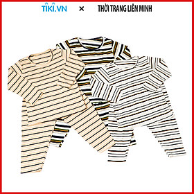 Hình ảnh Combo 3 đồ bộ trẻ em MIMYKID sọc ngang tay dài quần dài, chất liệu cotton thấm hút cực tốt thun dày mịn mát dẽ chịu, bộ quần áo cho bé từ 4-16kg - (Giao Màu Ngẫu Nhiên)